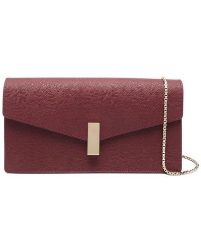 Valextra Iside Leather Clutch - Purple