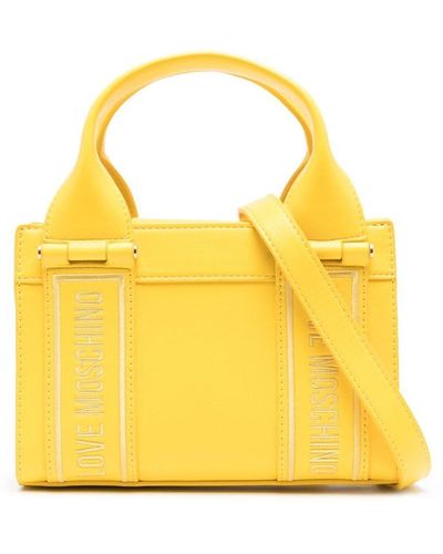 Love Moschino Logo-embroidered Tote Bag - Yellow