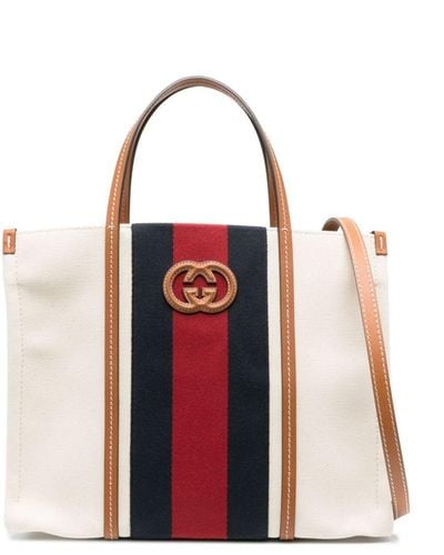 Gucci Petit sac cabas à logo GG - Rouge