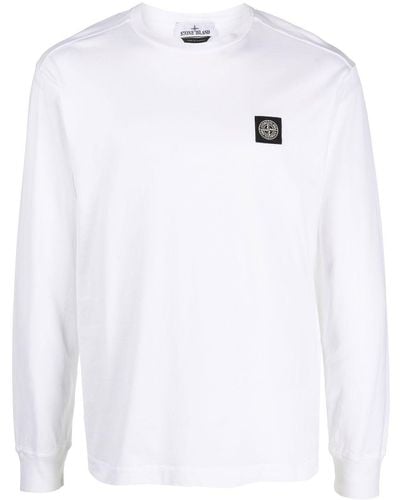 Stone Island Compass-motif Long-sleeved T-shirt - White