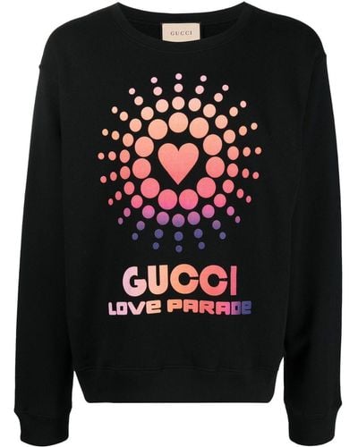 Gucci Sweatshirt mit Logo-Print - Schwarz
