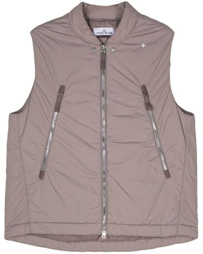 Stone Island Star-embroidery Padded Gilet - Brown