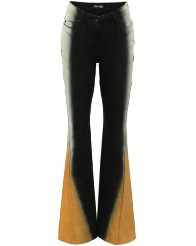 Mugler Gradient-effect Mid-rise Flared Jeans - Black