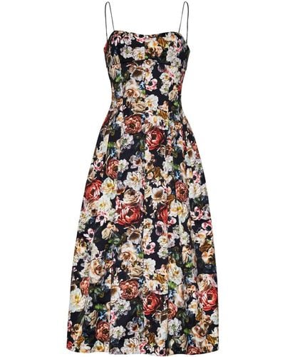 Adam Lippes Rickie Midi-jurk Met Bloemenprint - Wit