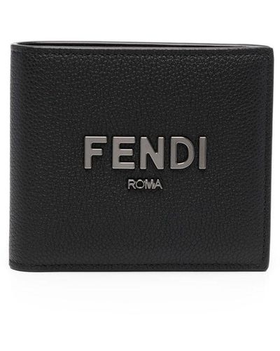 Fendi Embossed-logo Bi-fold Wallet - Black