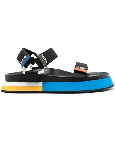 Moschino Colour-block Touch-strap Sandals - Blue
