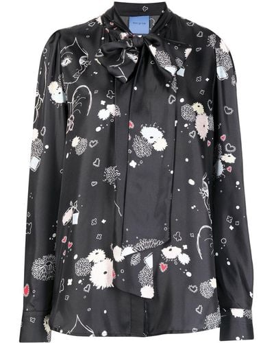 Macgraw Camisa Illumination con detalle de lazo - Negro