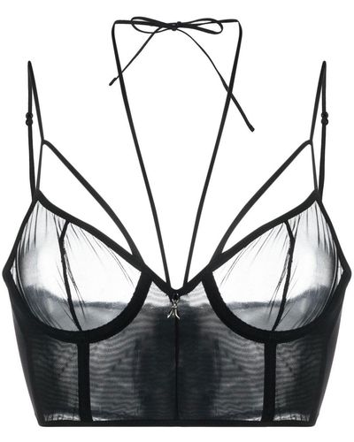 Patrizia Pepe Mesh Multi-strap Bralette - Black