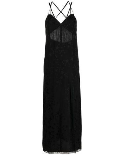 Zadig & Voltaire Rohal Star-jacquard Silk Dress - Black