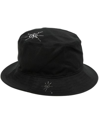 we11done Sombrero de pescador con detalles de strass - Negro