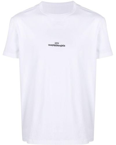 Maison Margiela Camiseta con logo distorsionado - Blanco