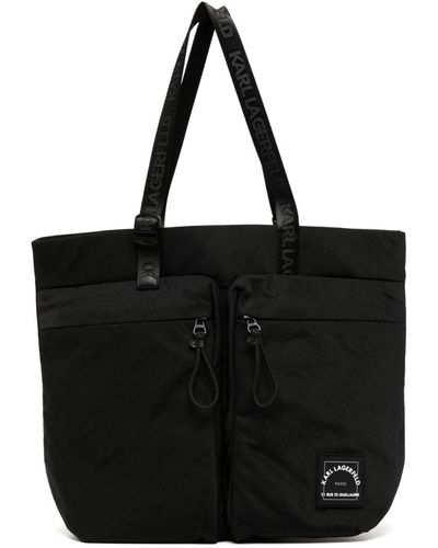 Karl Lagerfeld K/rsg Logo-patch Tote Bag - Black