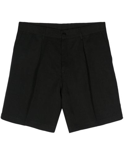 Costumein Pleated Slub Bermuda Shorts - Black