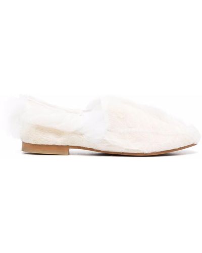 Comme des Garçons Tulle-trimmed Loafers - White