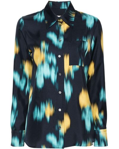 Lanvin Camisa con estampado abstracto - Azul
