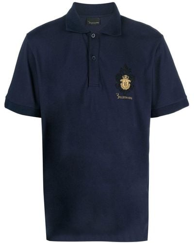 Billionaire Embroidered-logo Polo Shirt - Blue