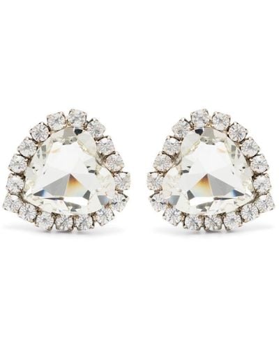 Jennifer Behr Heart-motif Crystal-embellished Earrings - White