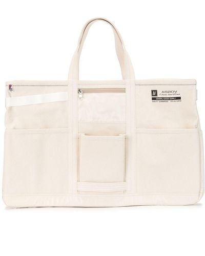 AS2OV Alberton Canvas Tote Bag - White