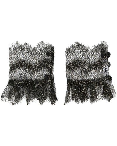 Parlor Buttoned Lace Cuffs - Black