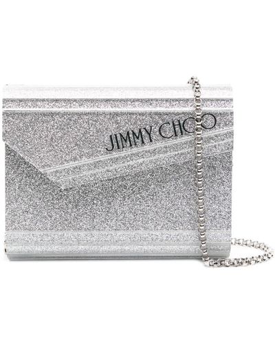 Jimmy Choo Pochette Con Catena E Dettaglio Logo - Grigio