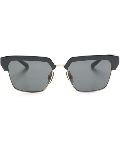 Dolce & Gabbana Logo-plaque Half-rim Sunglasses - Grey