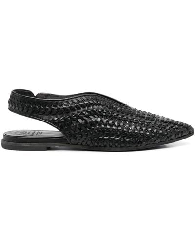 Officine Creative Woven Leather Loafers - Black