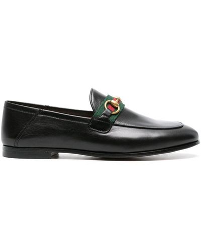 Gucci Brixton Loafers Aus Leder Mit Horsebit-detail Und Einklappbarer Fersenpartie - Schwarz