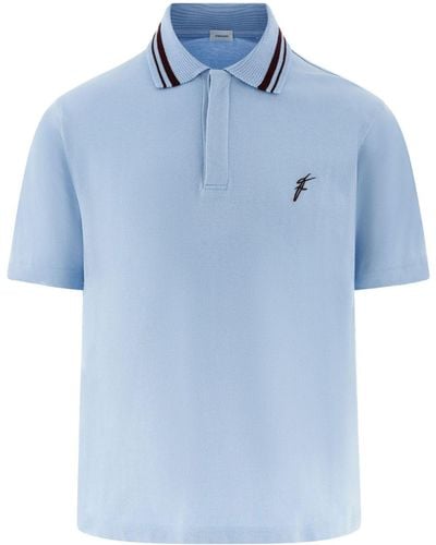 Ferragamo Logo-embroidered Polo Shirt - Blue