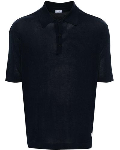 C.P. Company Fijngebreid Poloshirt - Blauw