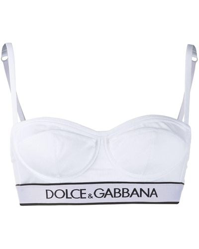 Dolce & Gabbana Logo-underband Balconette Bra - White