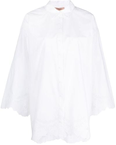 Twin Set Scalloped-edge Poplin Shirt - White