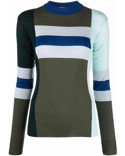 Colville Stripe-print Colour-block Sweater - Green