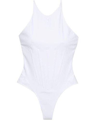 Mugler Corseted One-piece Swimsuit - White