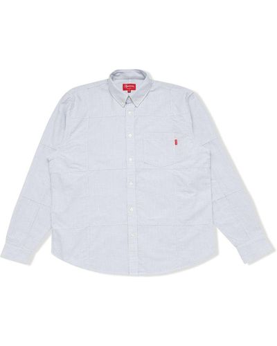 Supreme Camicia Oxford patchwork - Bianco
