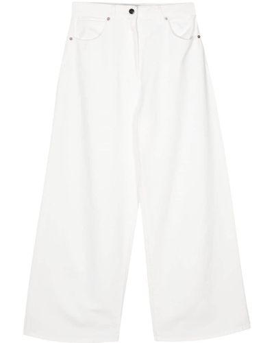 Semicouture Wide-leg Cotton Jeans - White