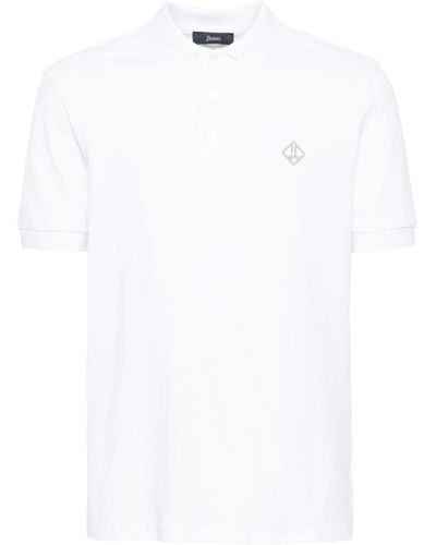 Herno Logo-embroidered Piqué Polo Shirt - White