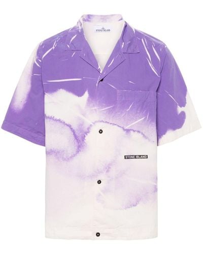 Stone Island Camicia con stampa astratta - Viola