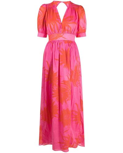 Pinko Maxi-jurk Met Bloemenprint - Roze
