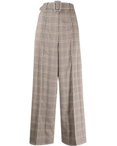 ROKH Houndstooth Belted Waist Trousers - Brown