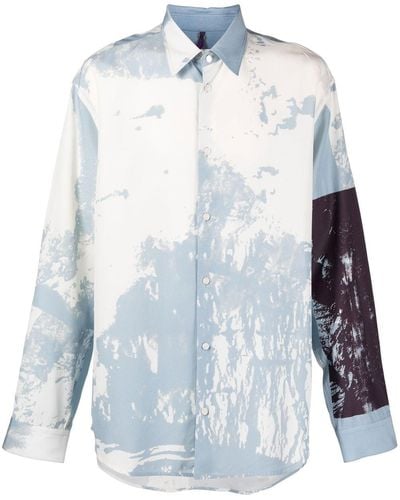 OAMC Graphic-print Long-sleeved Shirt - Blue
