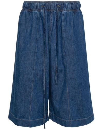 Studio Nicholson Reverse Denim Bermuda Shorts - Blue