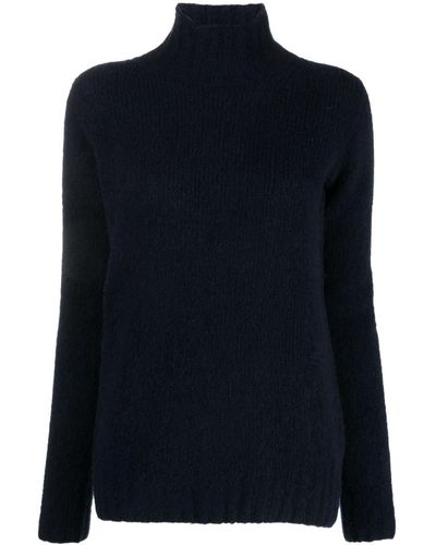 Gentry Portofino High-neck Virgin Wool-blend Sweater - Blue