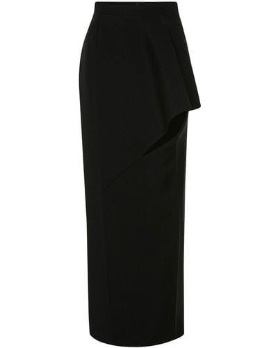Alexander McQueen Side-slit High-waisted Maxi Skirt - Black