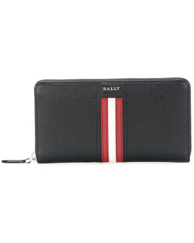 Bally Stripe Zip Around Wallet - Zwart