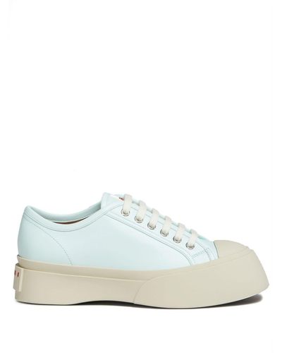 Marni Pablo Leather Flatform Sneakers - White