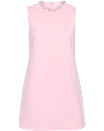 Area Mini-jurk Verfraaid Met Kristallen - Roze