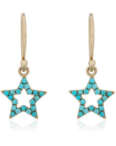 Rosa De La Cruz Turquoise star earrings - Blu
