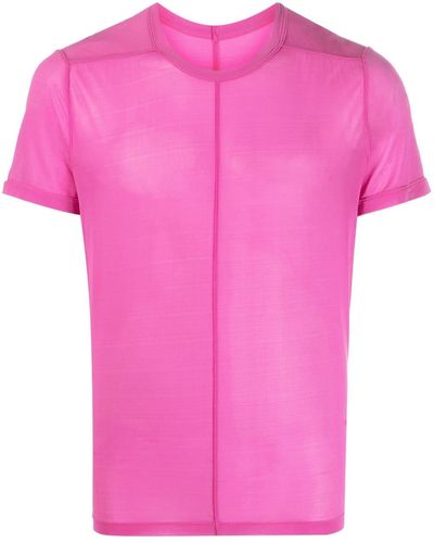 Rick Owens Camiseta translúcida con cuello redondo - Rosa