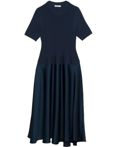 Jonathan Simkhai Marionne Midi-jurk Met Gebreid Vlak - Blauw