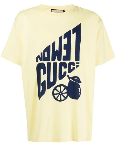 Gucci Logo-print Cotton T-shirt - Yellow